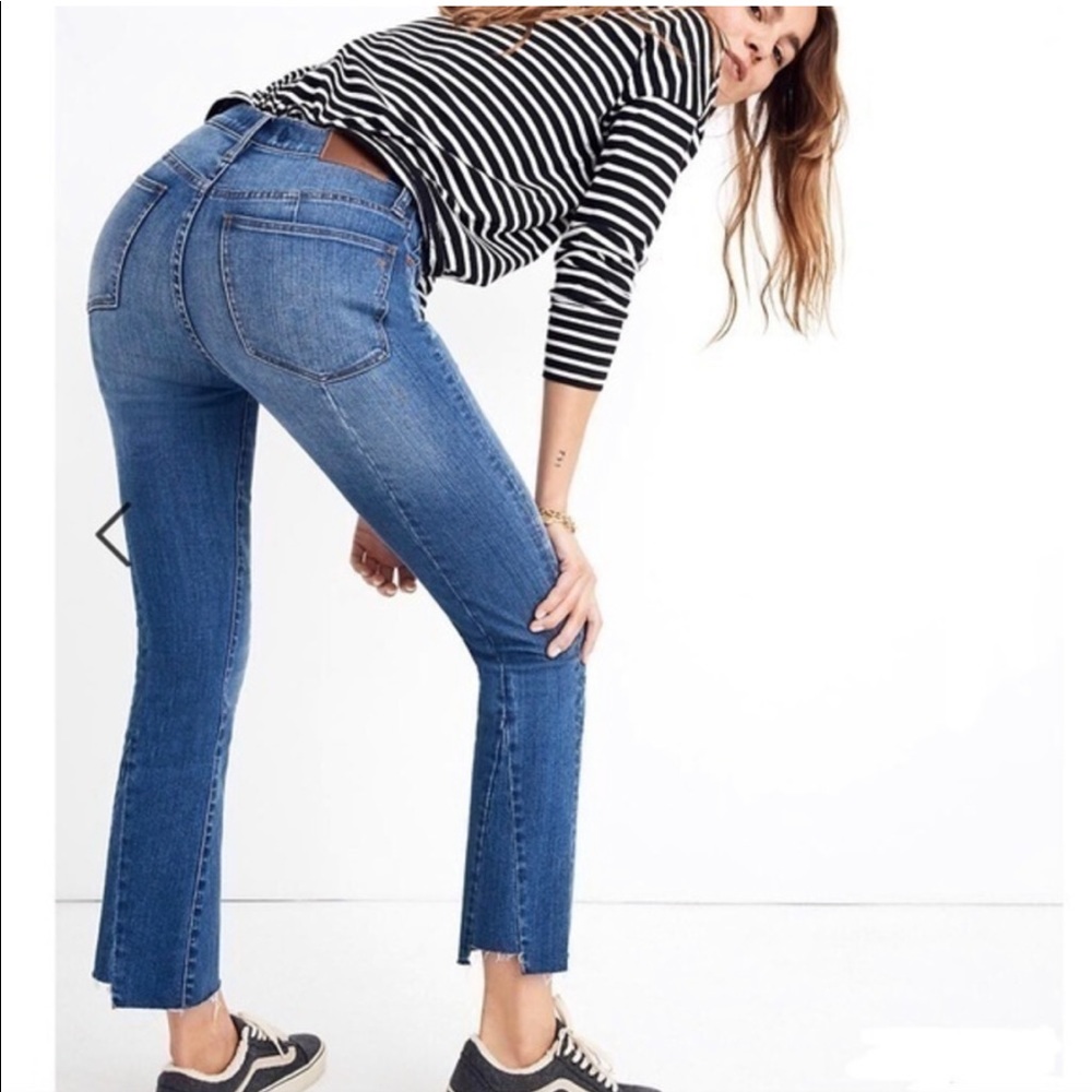 Madewell Cali Demi-Boot Jeans With Destructed Hem and Backseam sz 23